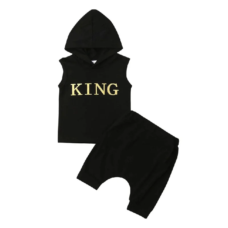 King Hoodie tank and harem short set