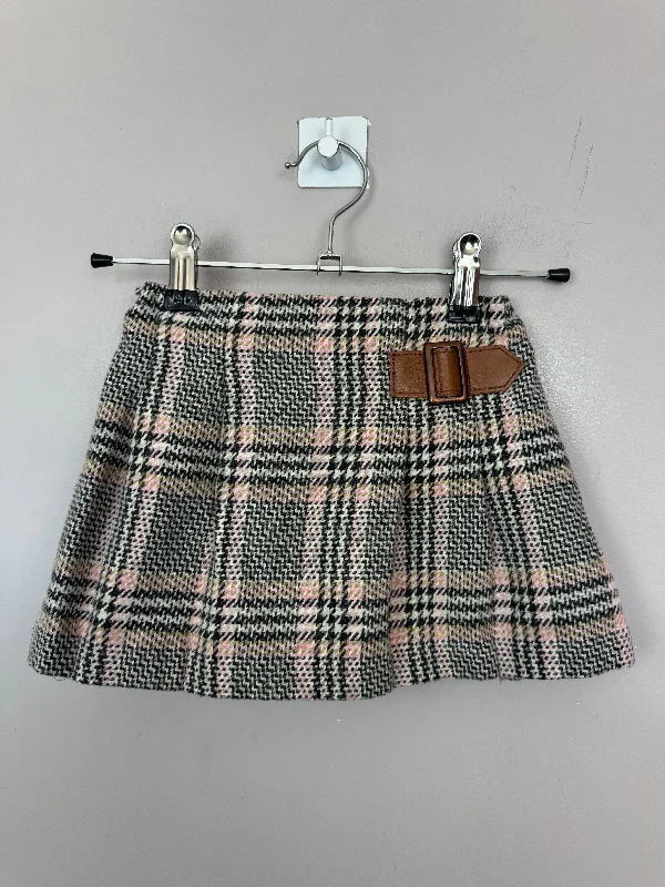 Next Pink Check Skirt 12-18m
