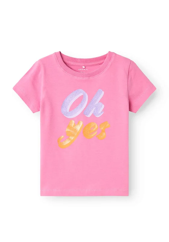 Name It Mini Girl Hanne Short Sleeve Tee, Wild Orchid